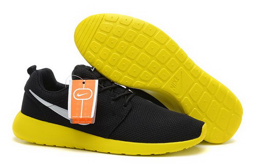 Nike Roshe Run Mens Shoes Breathable For Summer Black Yellow Online Store